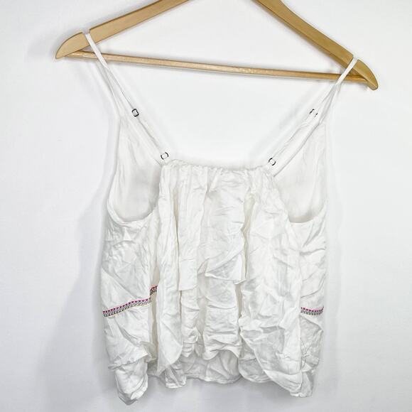 LF Native Rose Elsa Cream Woven Embroidered Tank Top Women's Size 8 NWT - Picture 2 of 7